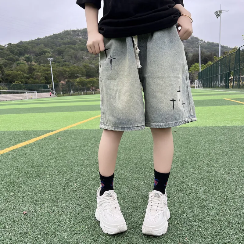 DUNHUANG INSPIRATION Denim Shorts Unisex-4