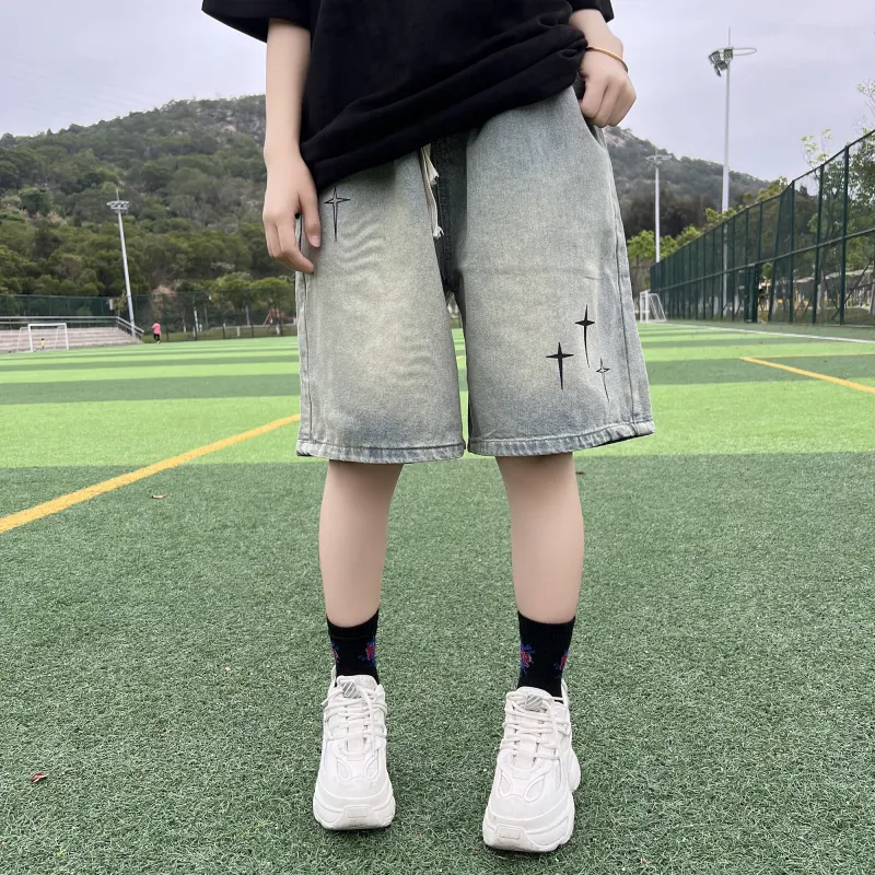DUNHUANG INSPIRATION Denim Shorts Unisex-6