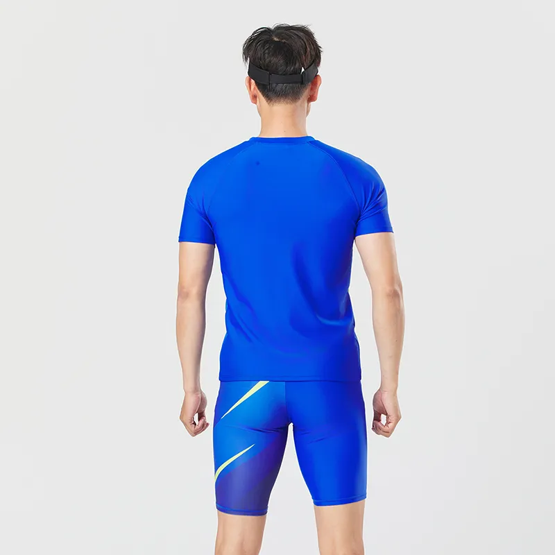 XTEP Swimsuit Set Men's Colorful Blue Top+Colorful Blue Pants-1
