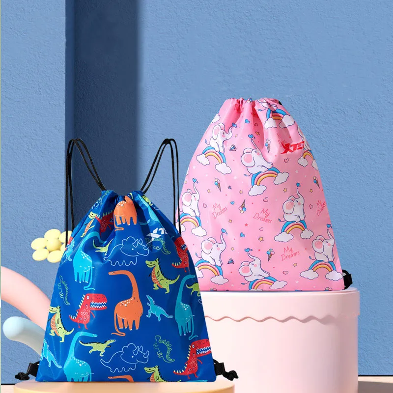 XTEP Cartoon Wet/Dry Separation Swimsuit Storage Drawstring Bag With Pocket Kids'-3