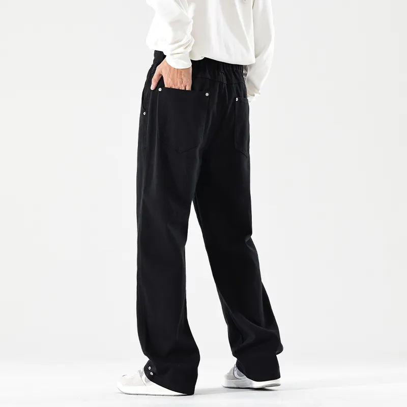 TESTUNG Casual Pants Men's Black-4