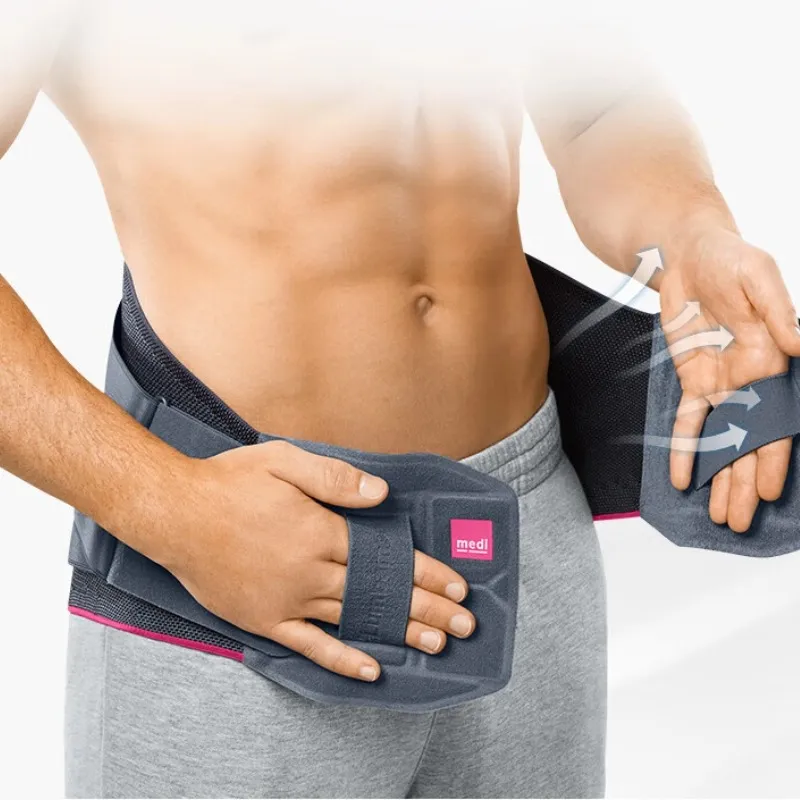 Medi Back Support Braces Fitness Breathable Thermal Protective Rehabilitation Compression Dark Gray Unisex-5