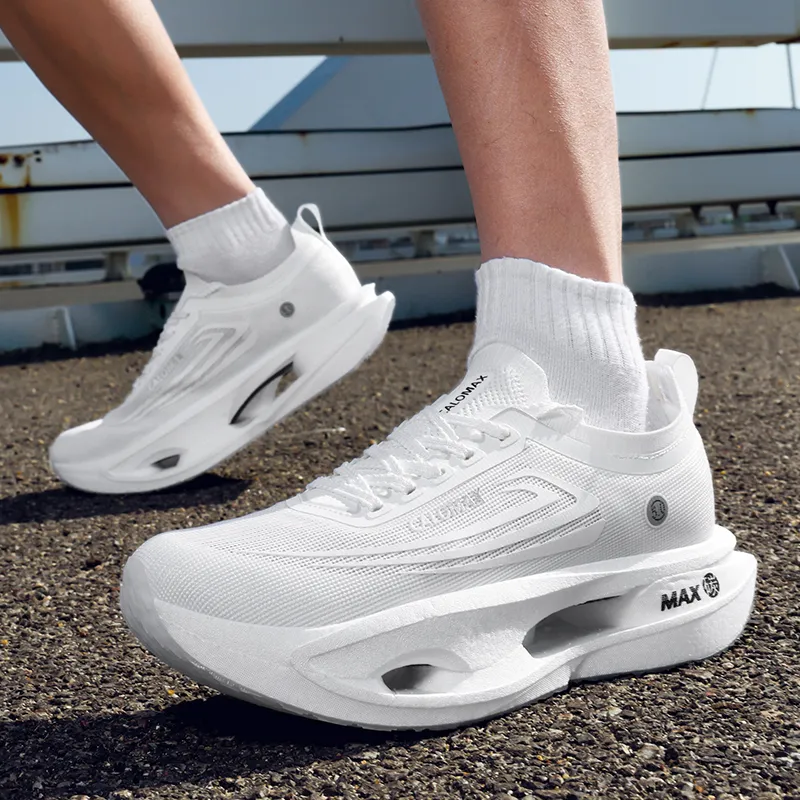 CALOMAX Running Shoes Unisex Low Top White-5