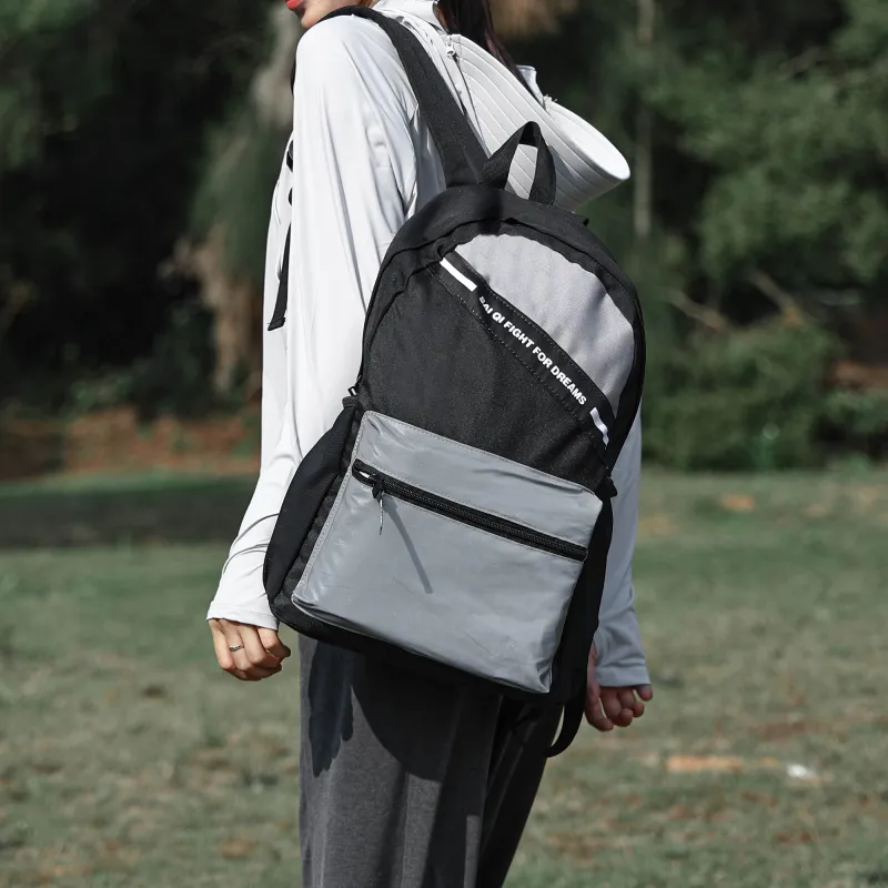 SAIQI Polyester Backpack Regular Unisex Black-5