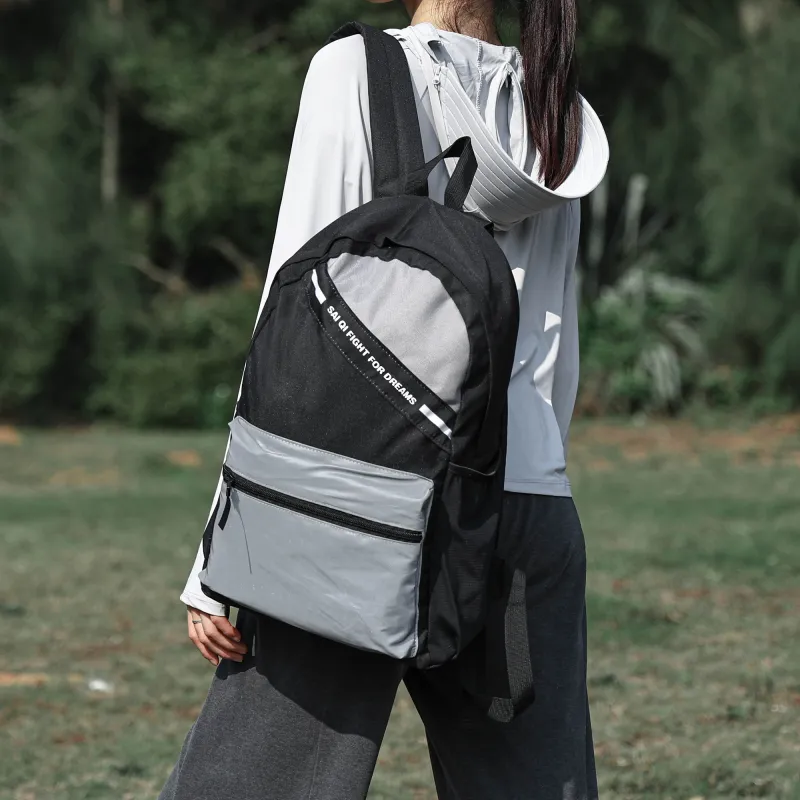 SAIQI Polyester Backpack Regular Unisex Black-4