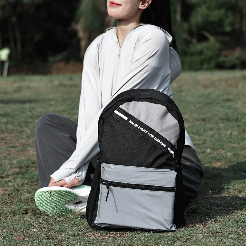 SAIQI Polyester Backpack Regular Unisex Black-6