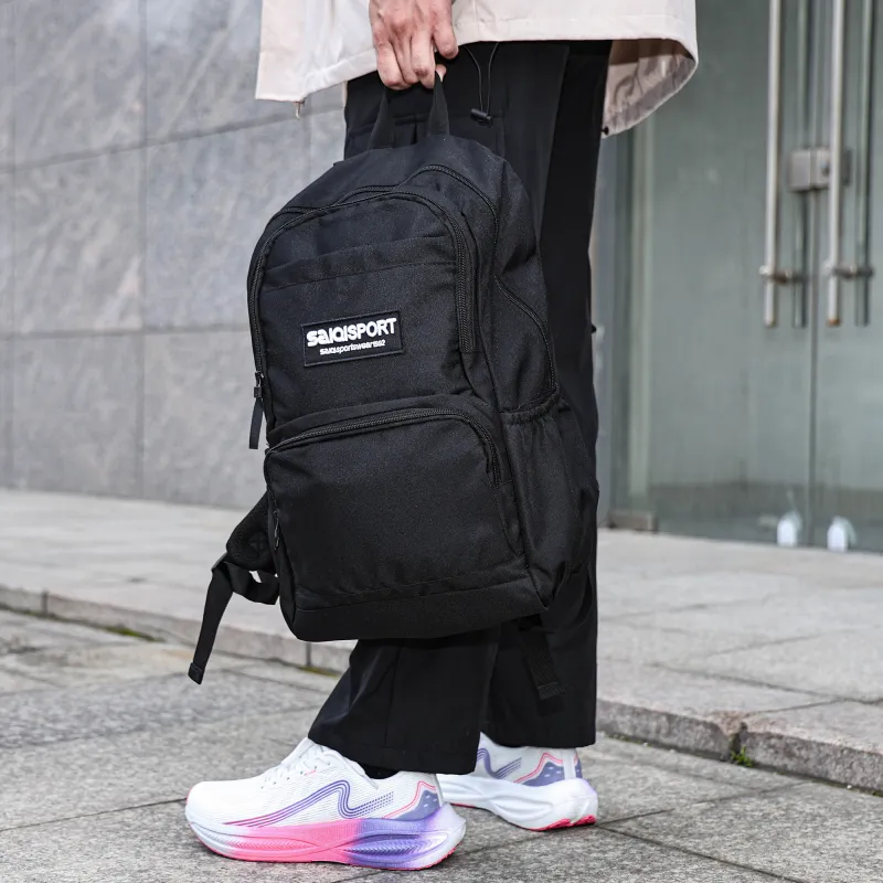 SAIQI Polyester Backpack Regular Unisex Black-5