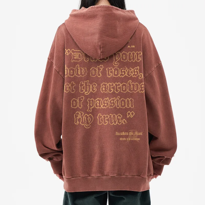 AWAKEN THE ROSE Sweatshirt Unisex Brick Red-3