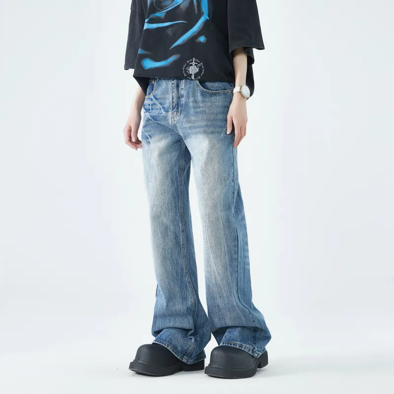 AWAKEN THE ROSE Jeans Unisex Vintage Blue-6