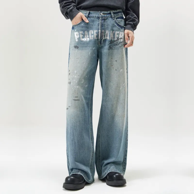 AWAKEN THE ROSE Jeans Unisex Blue-2