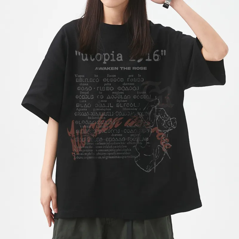 AWAKEN THE ROSE T Shirt Unisex Black-2
