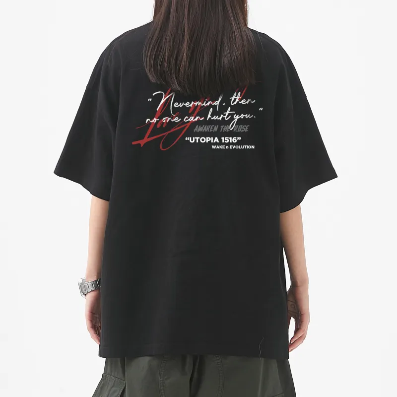 AWAKEN THE ROSE T Shirts Unisex Black-3