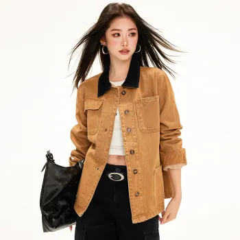  CHOCOOLATE Denim Jacket Women's Khaki