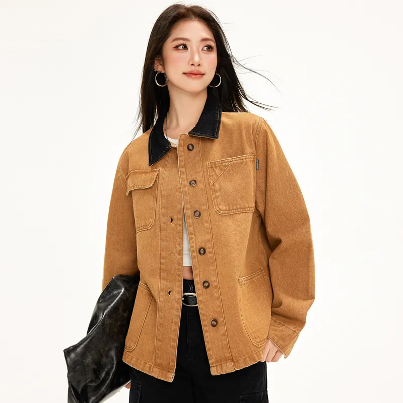  CHOCOOLATE Denim Jacket Women's Khaki-1