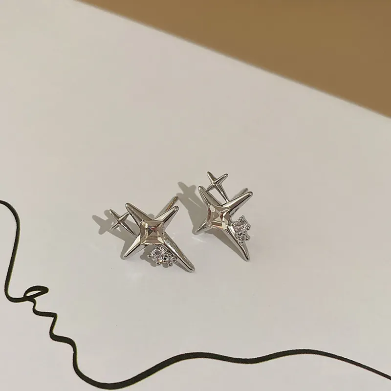 OFLY S925 Silver Stud Earring Stud Earrings Unisex-3