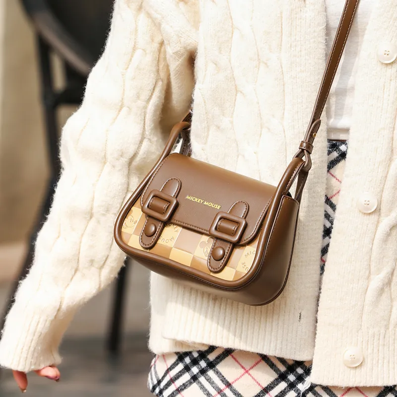 Disney Mickey Series PU Crossbody Bag Shoulder Bag Underarm Handbag Regular Women's Brown-6