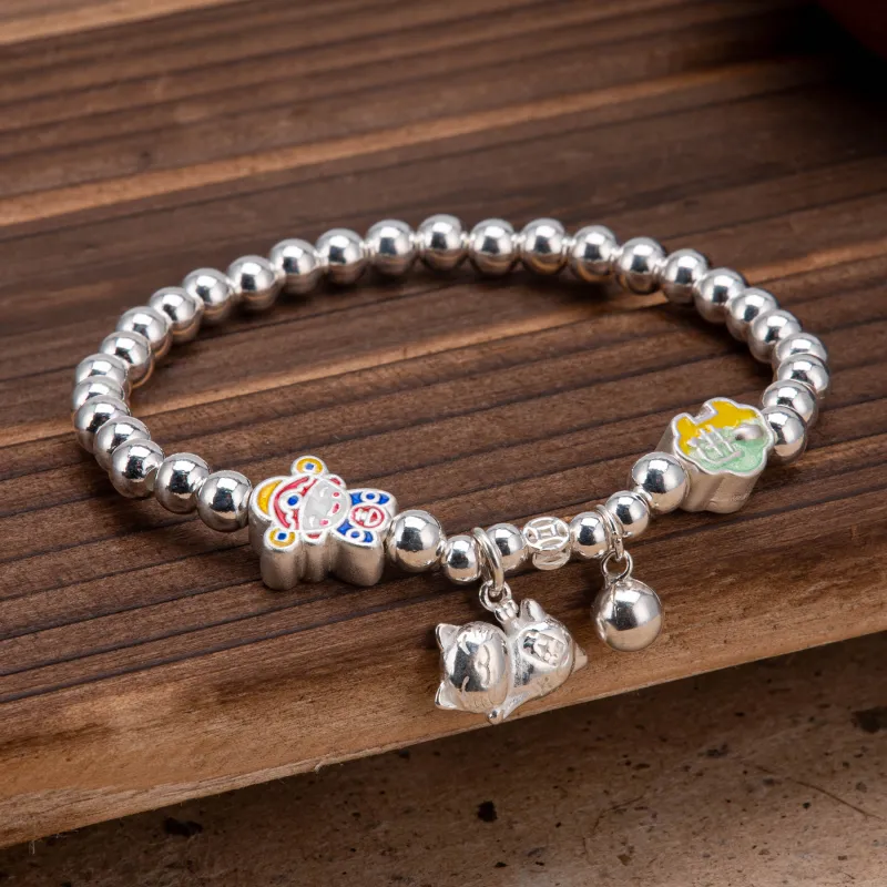 Listen To The Flowers Bloom 999 Fine Silver Bracelets Women's-1