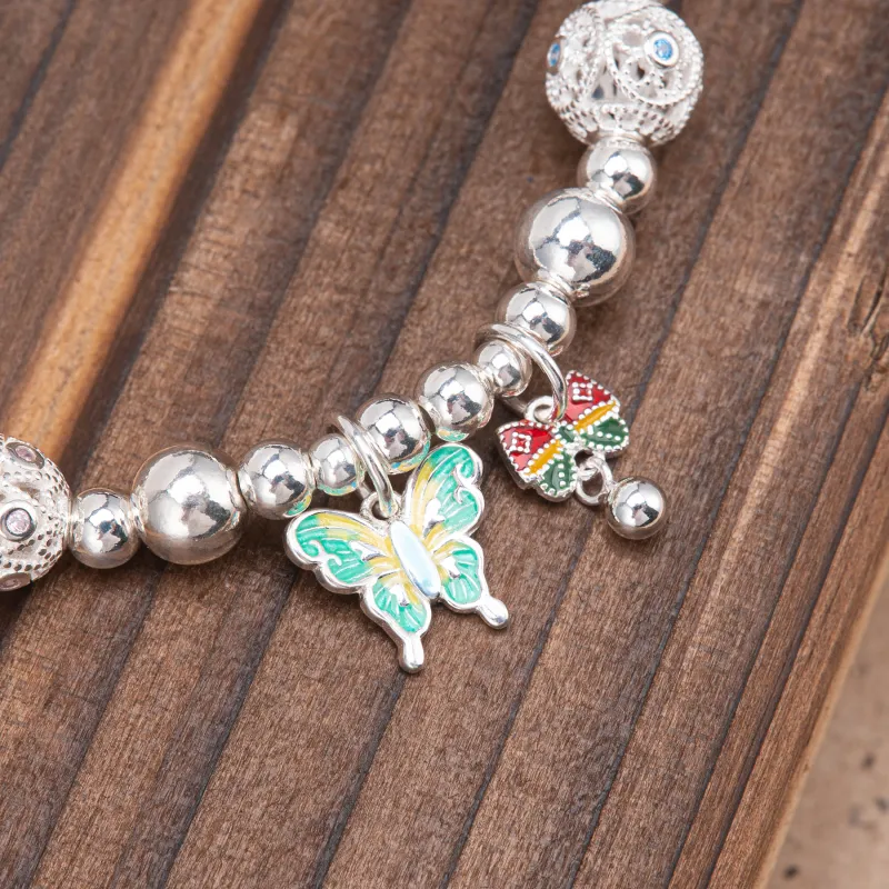 Listen To The Flowers Bloom 999 Fine Silver Bracelets Women's-4