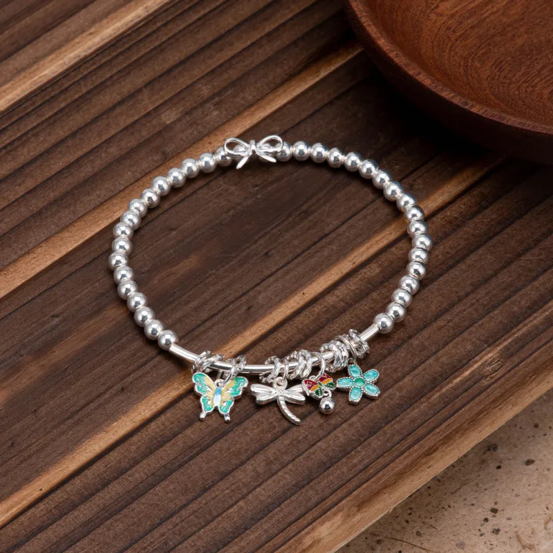 Listen To The Flowers Bloom 999 Fine Silver Bracelets Women's-2