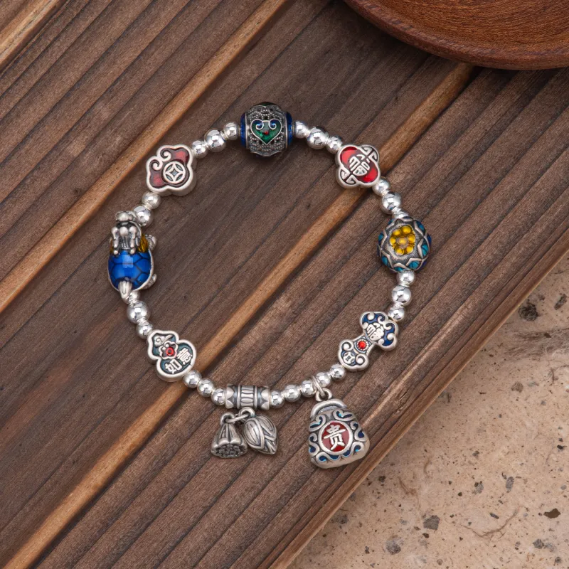 Listen To The Flowers Bloom 999 Fine Silver Bracelets Women's-1