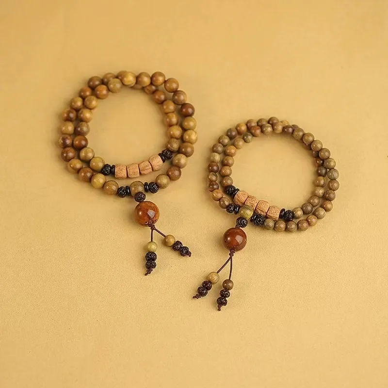 Listen To The Flowers Bloom Sandalwood Wooden Bracelets Unisex-5