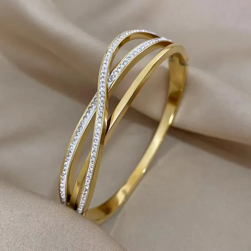 Listen To The Flowers Bloom Titanium Steel Bangles Women's-4