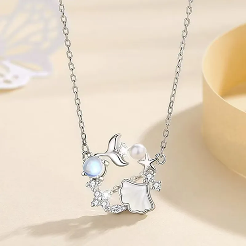 Listen To The Flowers Bloom Zircon Necklaces Women's-3