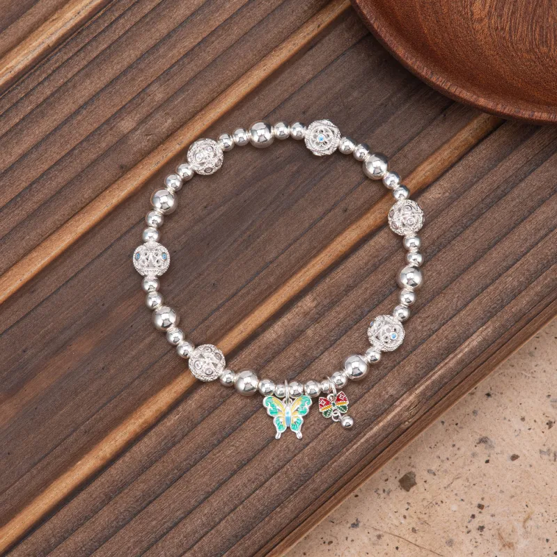 Listen To The Flowers Bloom 999 Fine Silver Bracelets Women's-1