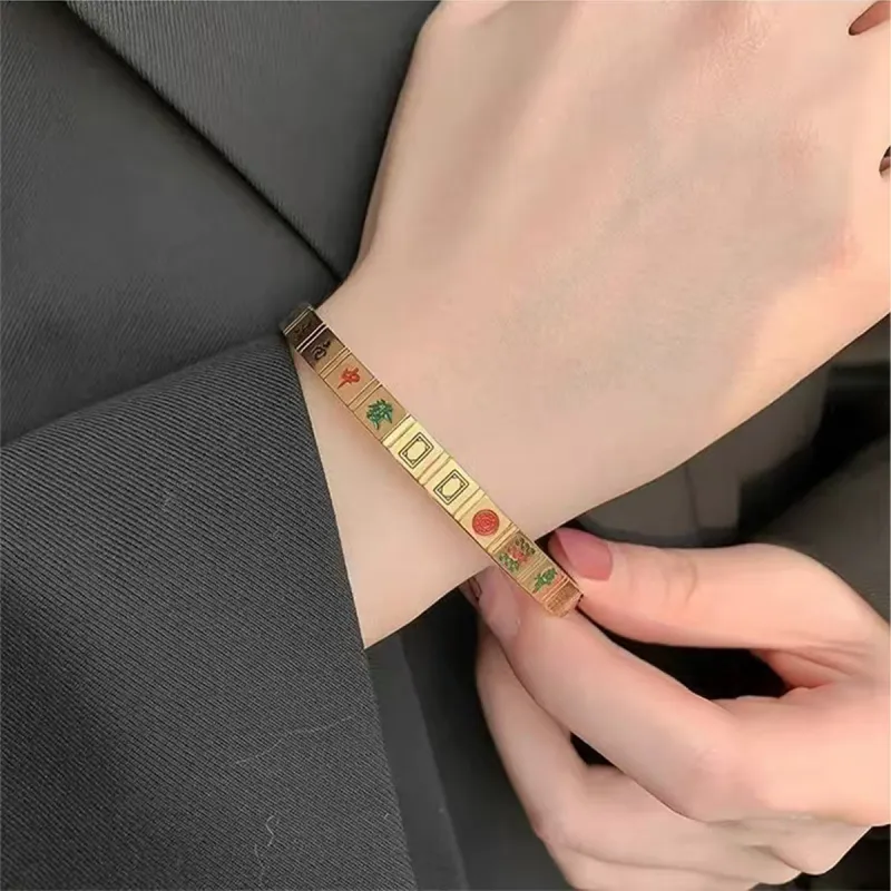 Listen To The Flowers Bloom Alloy Bangles Unisex-11