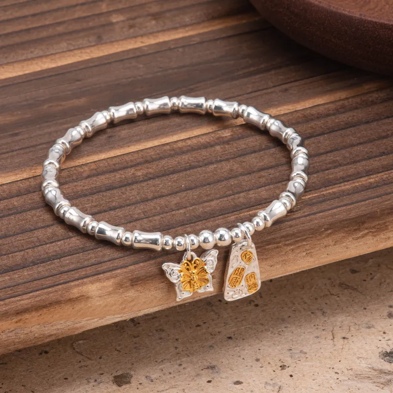 Listen To The Flowers Bloom 999 Fine Silver Bracelets Women's-2