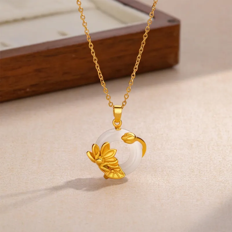 Listen To The Flowers Bloom Chalcedony Necklaces Women's-1
