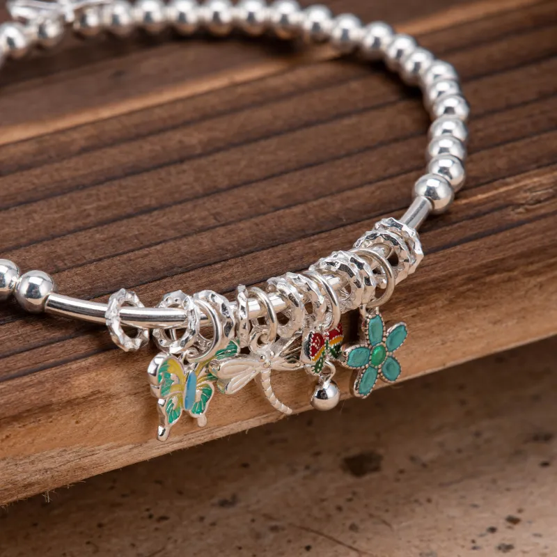 Listen To The Flowers Bloom 999 Fine Silver Bracelets Women's-4