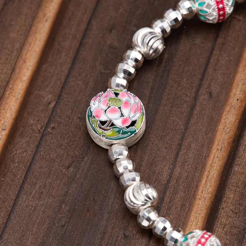 Listen To The Flowers Bloom 999 Fine Silver Bracelets Women's-4