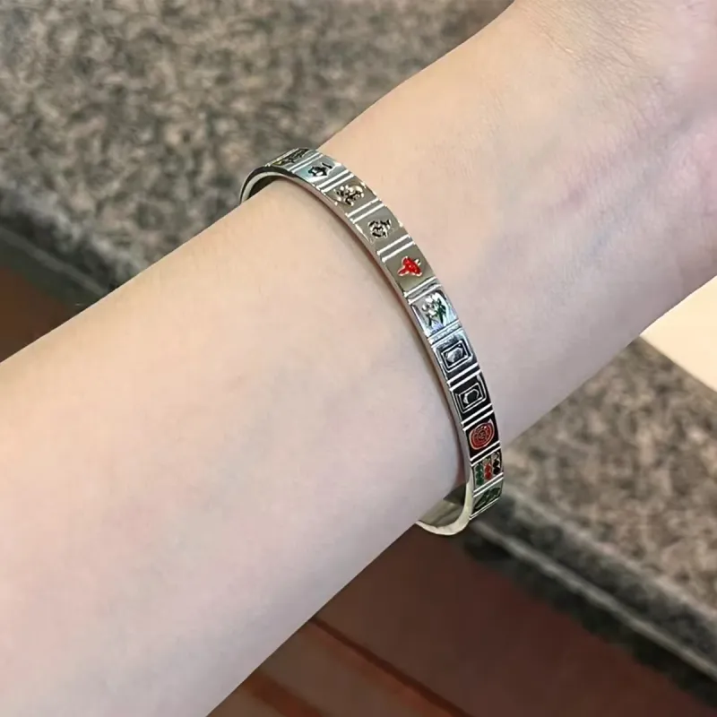 Listen To The Flowers Bloom Alloy Bangles Unisex-3
