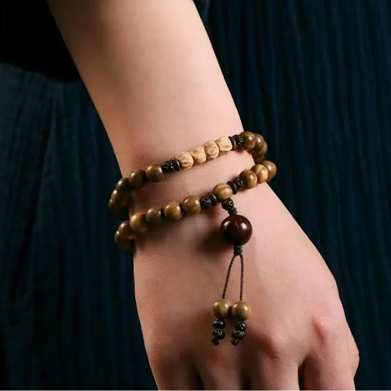 Listen To The Flowers Bloom Sandalwood Wooden Bracelets Unisex-1