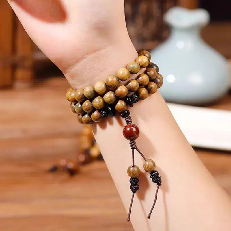 Listen To The Flowers Bloom Sandalwood Wooden Bracelets Unisex-2