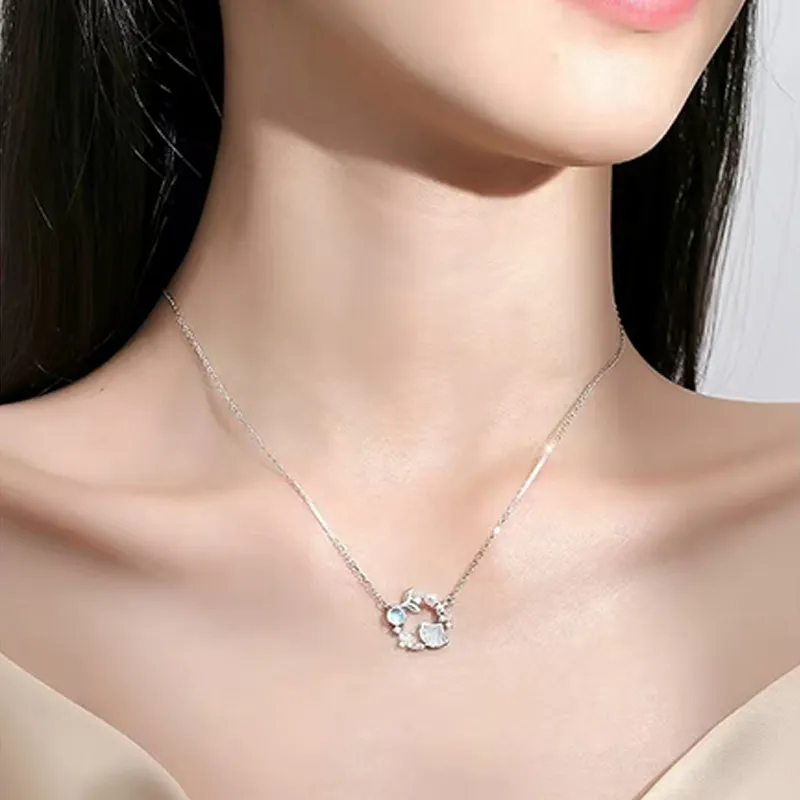Listen To The Flowers Bloom Zircon Necklaces Women's-4