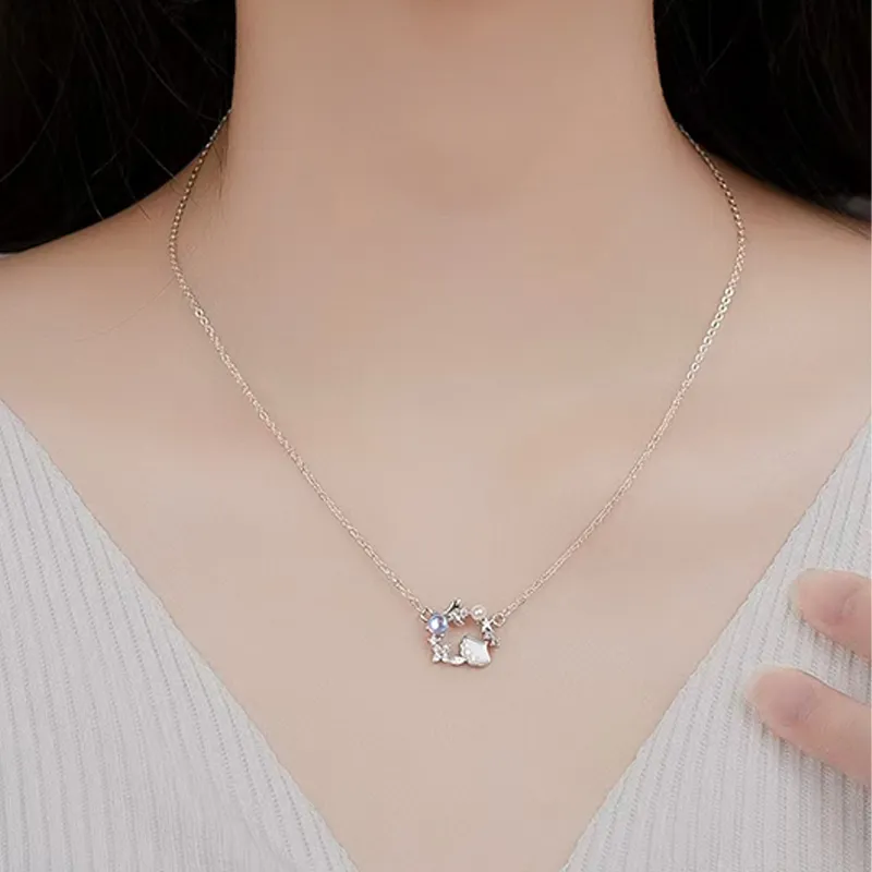Listen To The Flowers Bloom Zircon Necklaces Women's-1