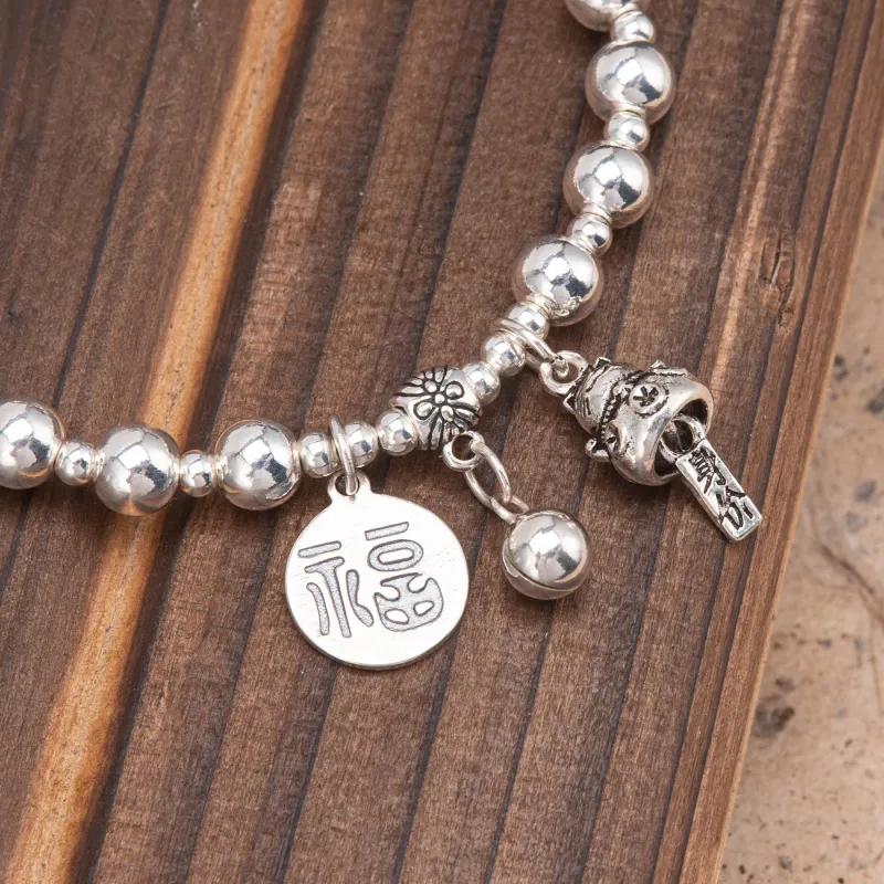 Listen To The Flowers Bloom 999 Fine Silver Bracelets Women's-4