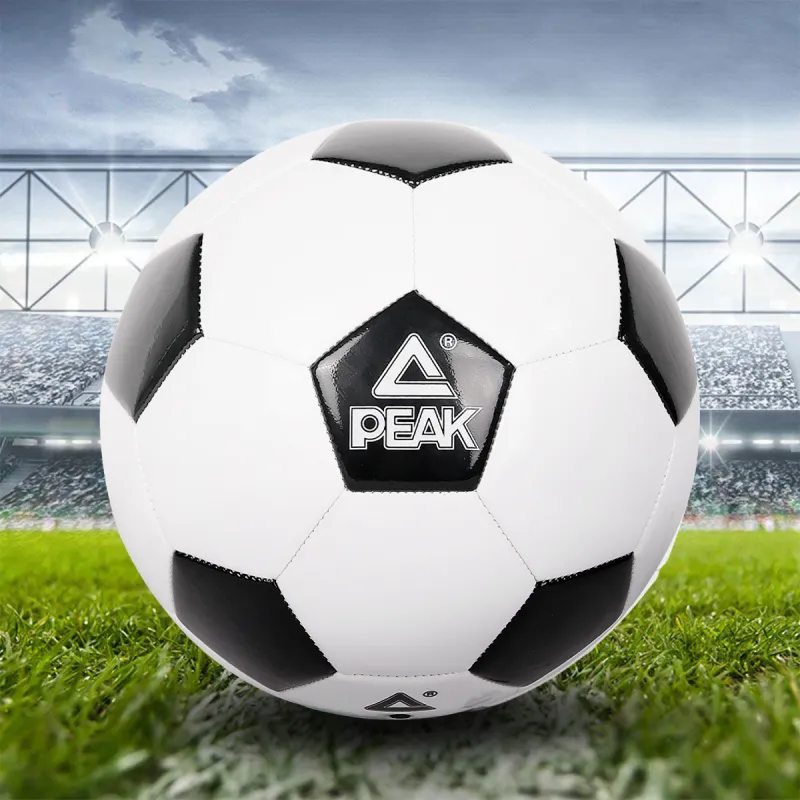 PEAK Size 4 Soccer PVC Machine Stitched Soccer Ball Unisex Black White-6
