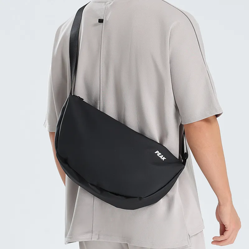 PEAK Fabric Dumpling Shoulder Bag Crossbody Bag Regular Unisex Black-4