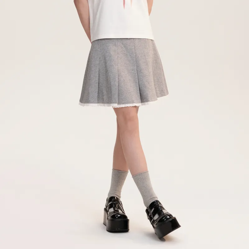 AooRaa Casual Short Skirts Women's Gray-5