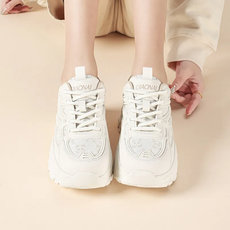 QIAONAI Abrasion-Resistant Low-Top Chunky Sneakers Women's-5