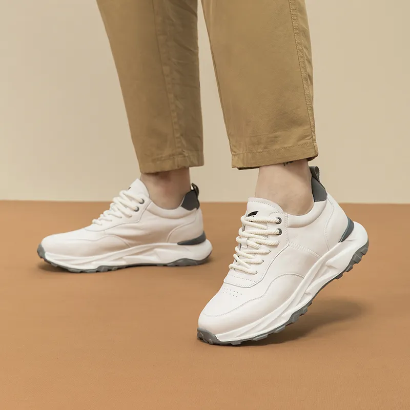 QIAONAI Chunky Sneakers Men Low Top Black/White-9