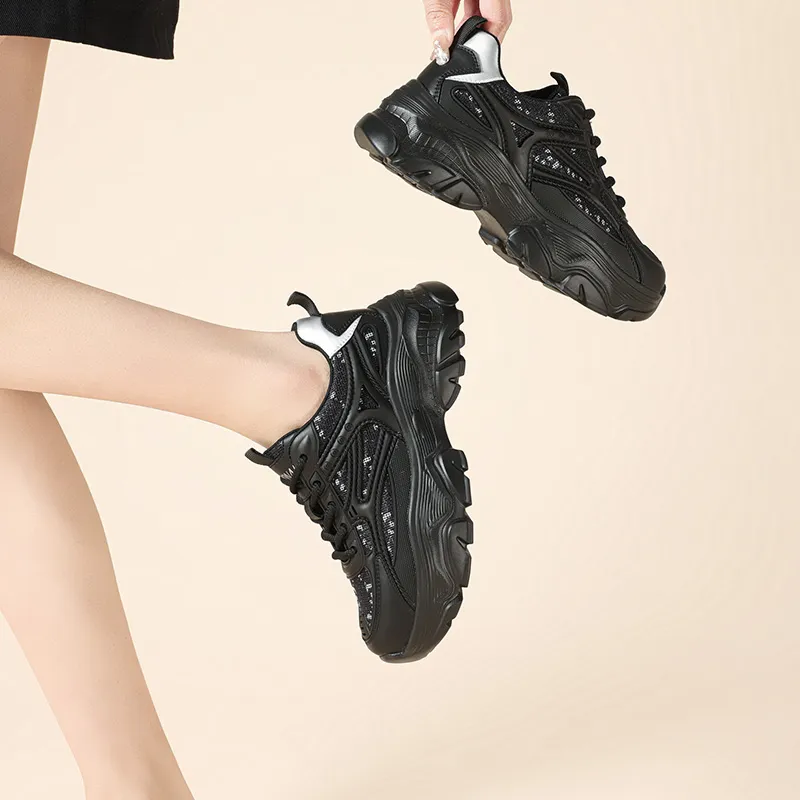 QIAONAI Abrasion-Resistant Low-Top Chunky Sneakers Women's-11