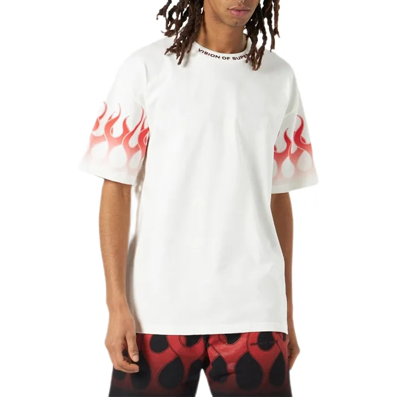 Vision Of Super Flame print Cotton T shirt-1