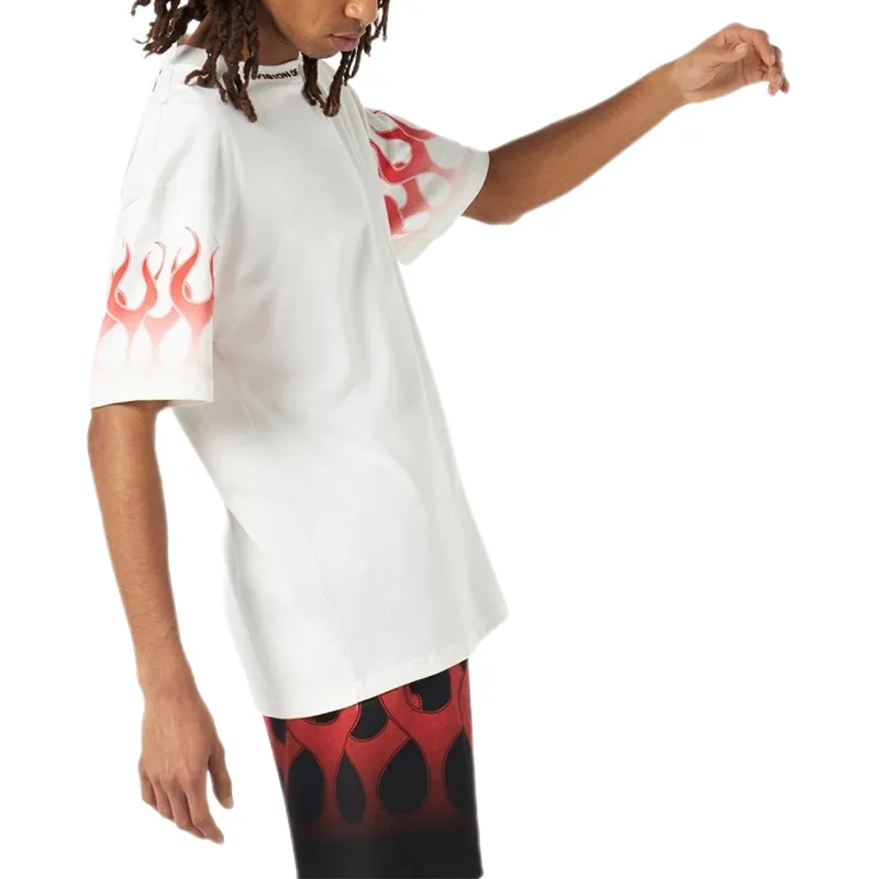 Vision Of Super Flame print Cotton T shirt-2