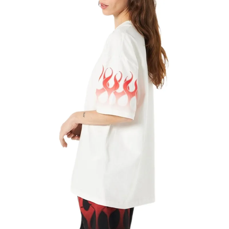 Vision Of Super Flame print Cotton T shirt-4