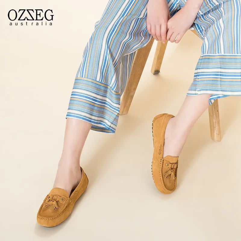 OZZEG Gommino Loafers Women's Chestnut/Cappuccino-12