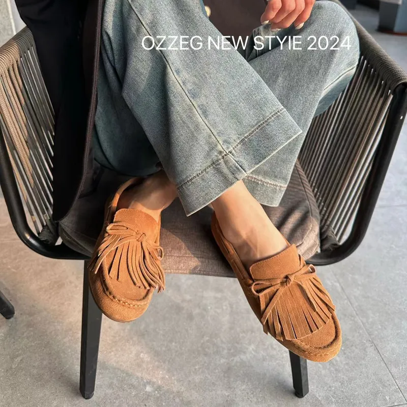OZZEG Gommino Loafers Women's Brown-5